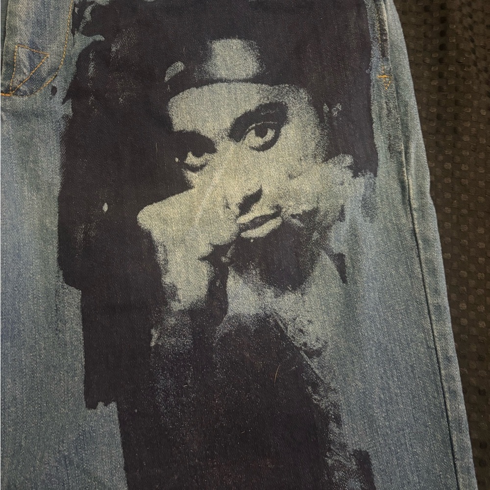 Makaveli branded 2pac denim shorts